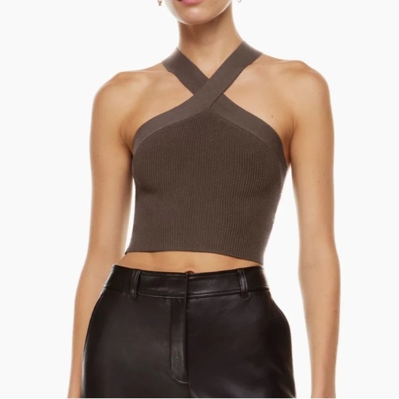BNWT Aritzia Babaton Sculpt Knit Criss Cross Tank Sz XL - Picture 1 of 4